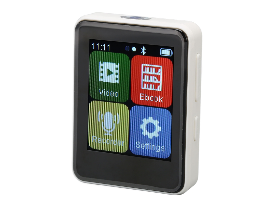 Reproductor MP3 Bluetooth Yizhood D2 de 1,8 pulgadas con tarjeta TF de 256 GB (blanco)