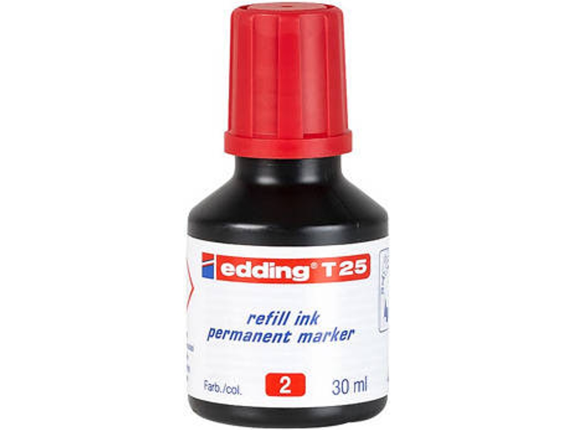 Recarga de tinta EDDING T25 Rojo 30 ml (10 Un)