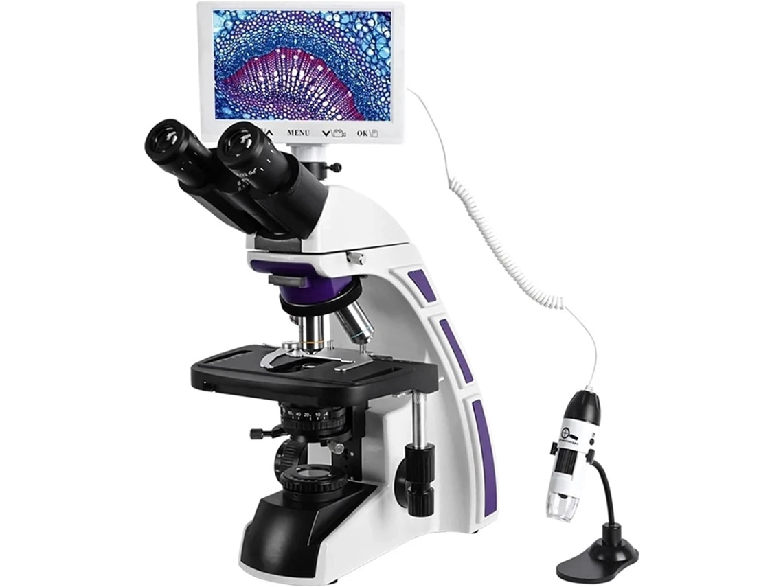 Microscopio Compuesto Trinocular Profesional, Con Zoom Para Laboratorio Biológico.