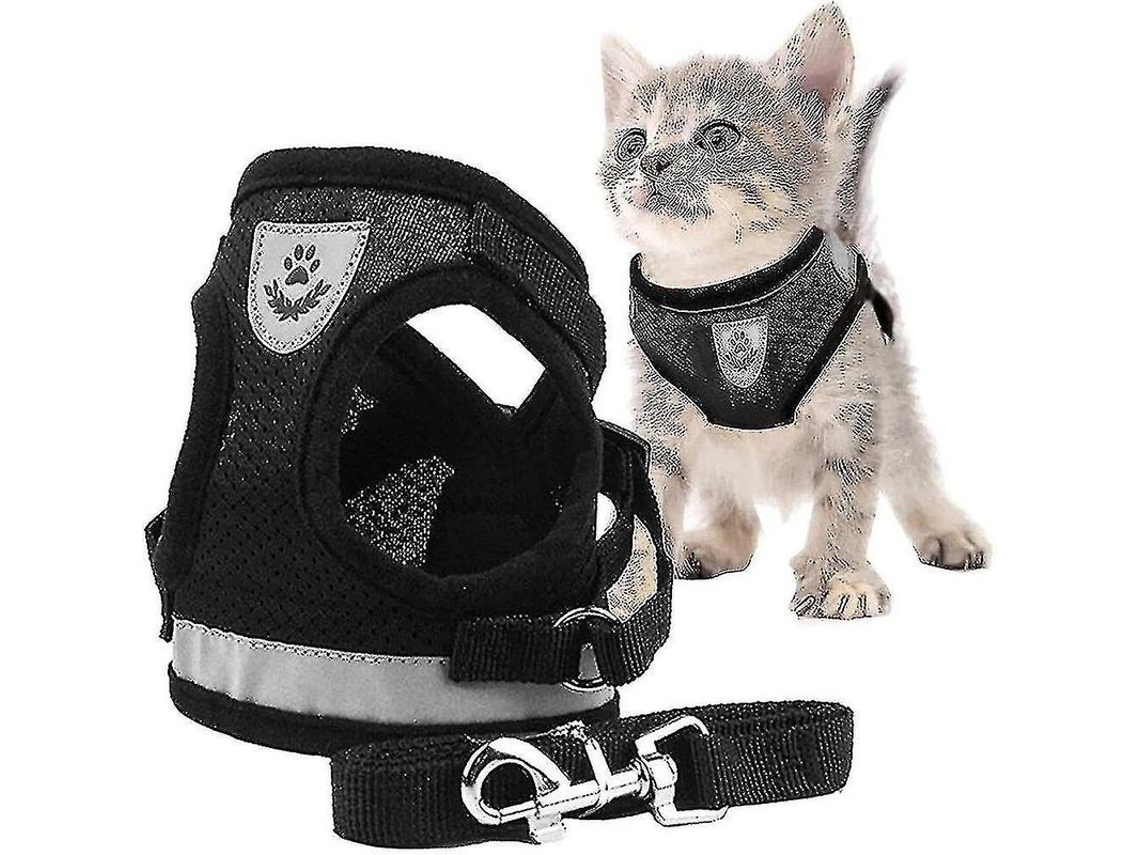 Arnés antiescape cómodo para gatos 2026 con malla transpirable y cinturón reflectante, tamaño ajustable.