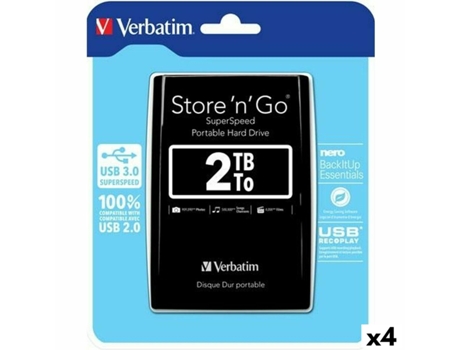 Disco Duro Externo VERBATIM Store n Go (USB 3.0 - 2 TB - 2,5)