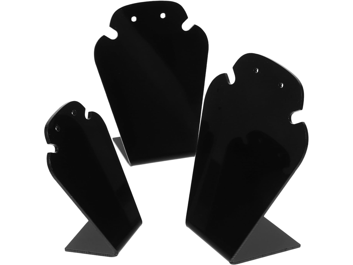 Expositor Joyería Pendientes Collares 3 Piezas Abs Ligero Portátil Diseño Elegante Compacto Hogar Tienda