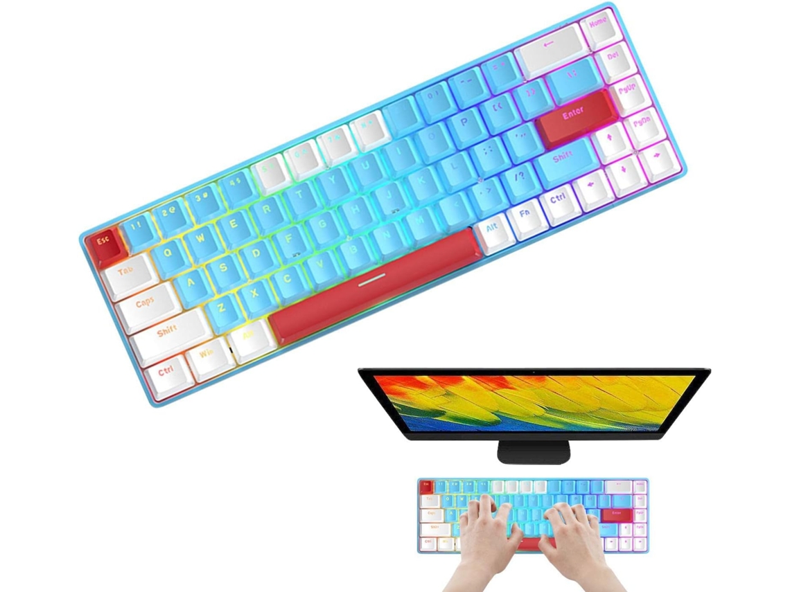 Teclado mecánico del 60% con diseño compacto, retroiluminación RGB y cable USB para jugadores de PC. SFUSHOS