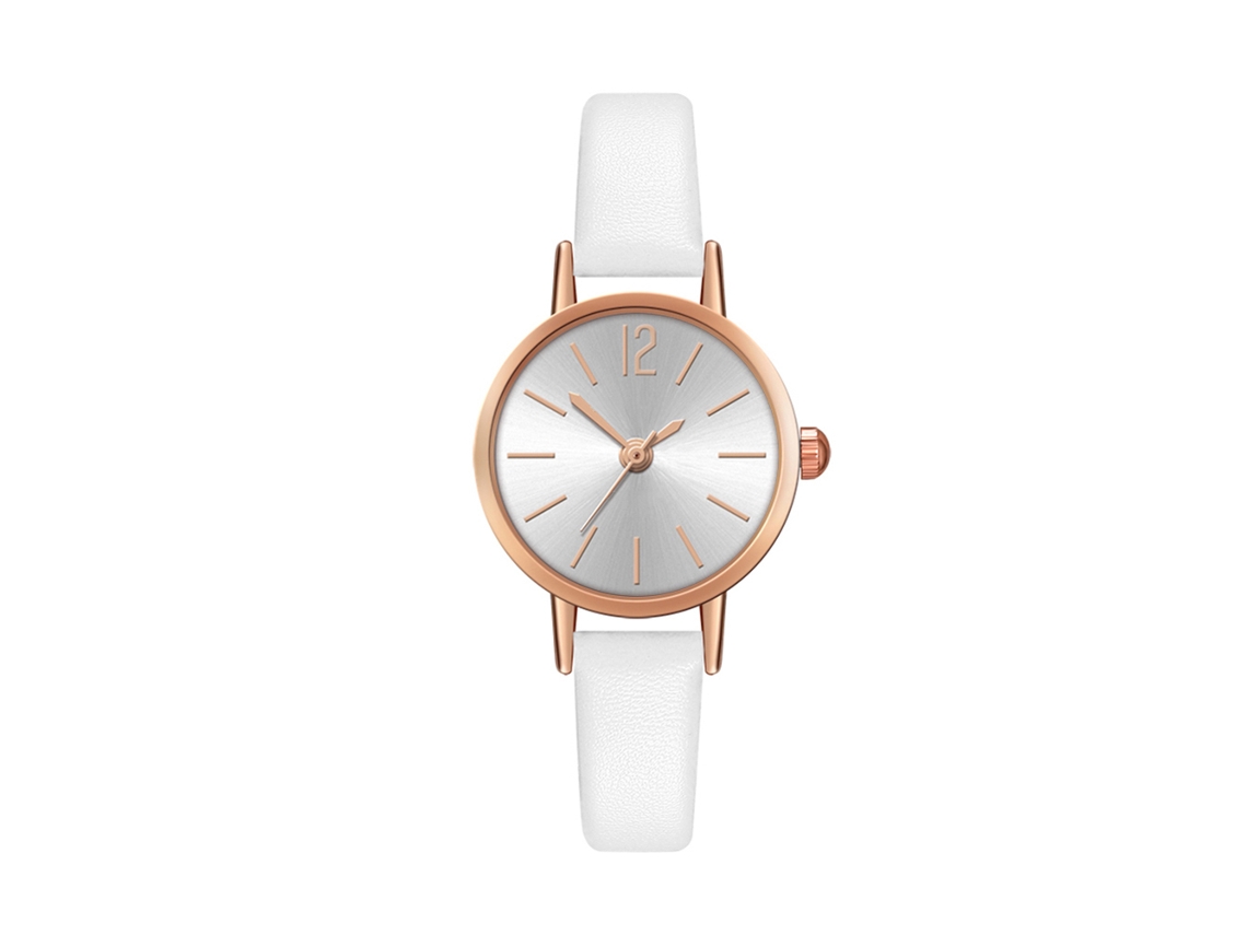 Reloj De Negocios Para Hombre De Cuero Pu Con Dial Redondo Reloj De Cuarzo (blanco)