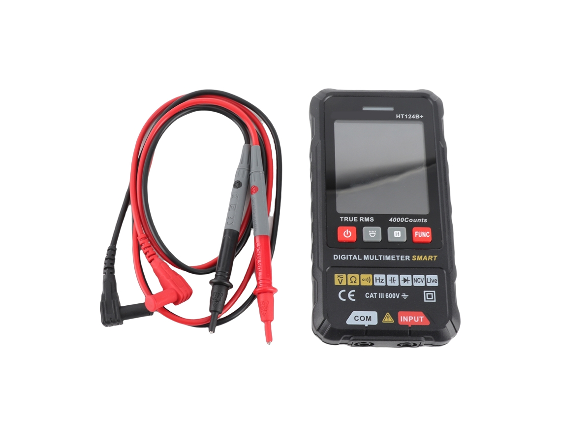 Multímetro digital Habotest HT124B+, True RMS, capacitancia, sin marca.