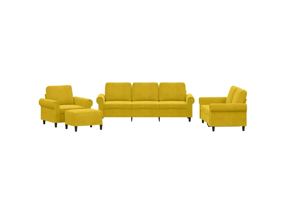 Maison Exclusive - Juego De Sofás Con Cojines 4 Piezas Terciopelo Amarillo