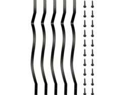 Juego de 51 Barandillas de Hierro para Terraza 82,2x2,5cm Color Negro con Tornillos Tekmaquinas