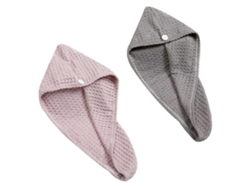 Juego de 2 toallas para el cabello con diseño de gofre, toalla para secar el cabello, toalla para mujer para un secado más rápido, de Rosewell
