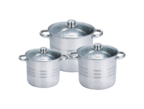 Olla con Tapa de Cristal ROYALTY LINE SP3 3 Piezas