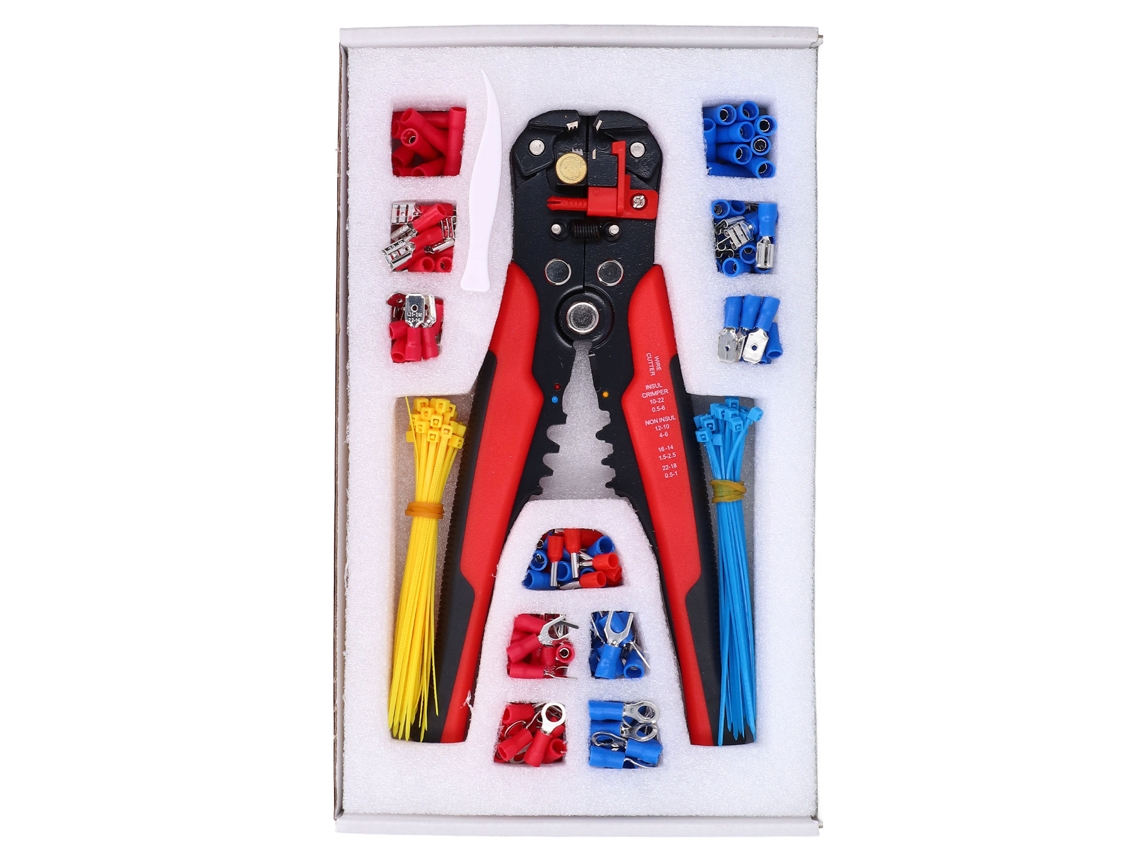 Kit De Herramientas De Desnudado Y Crimpado Con Terminales Aisladas Para Cableado