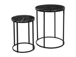 H&S Collection Juego de mesitas auxiliares 2 piezas negro