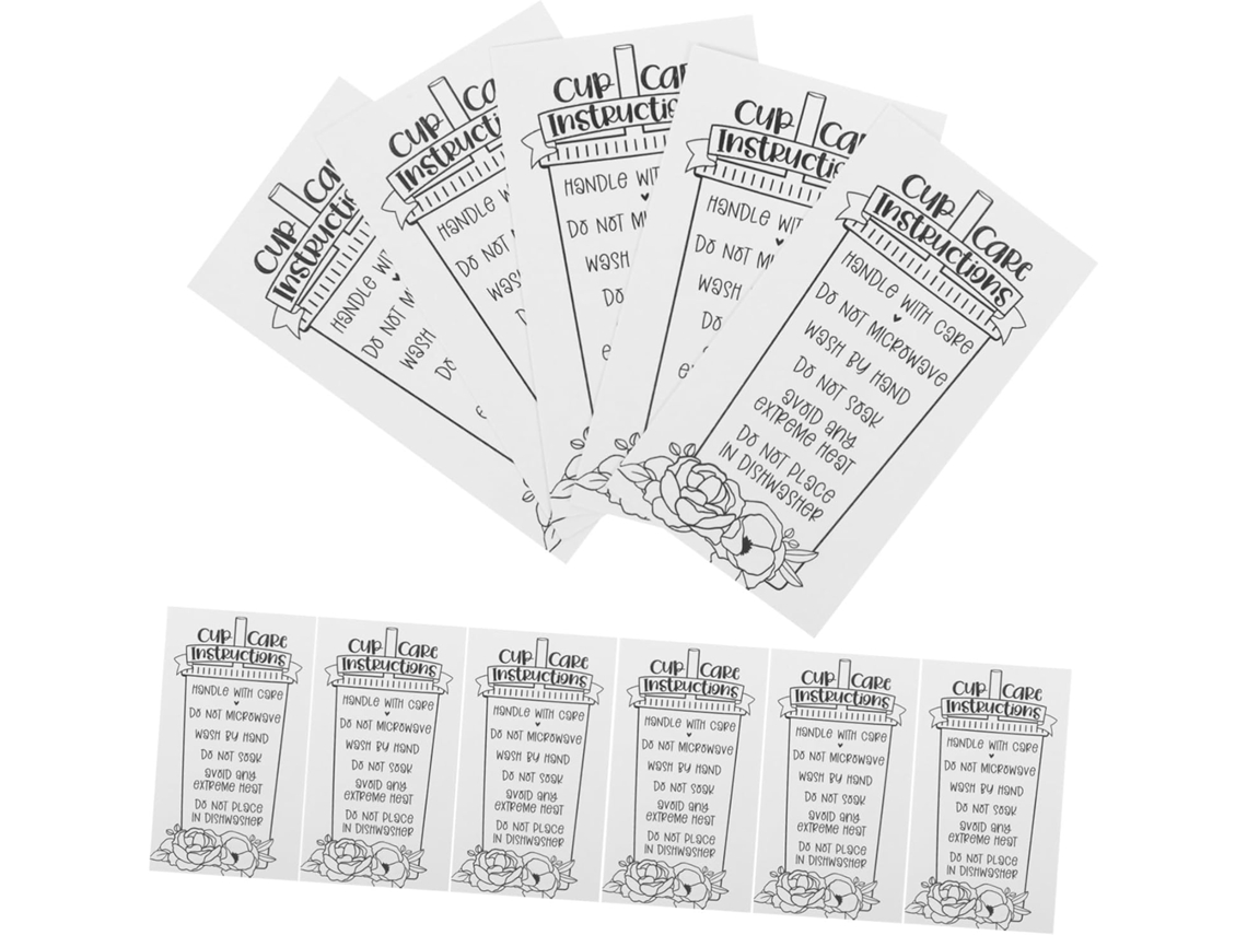 30 Tarjetas, Instrucciones De Cuidado Para Vasos Y Tazas, Guía De Limpieza, Vaso Térmico Para Clientes.