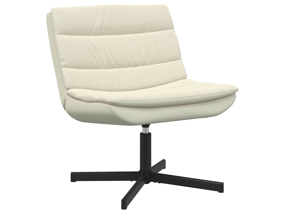 Maison Exclusive - Silla Giratoria Crema 63 X 75 X 76 Cm Cuero Sintético