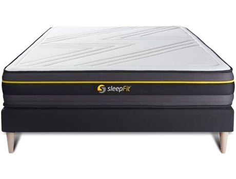 Conjunto de Somier Negro + Colchón SLEEPFIT Active (135x200 cm - Espuma Viscoelástica)
