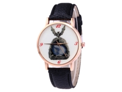 Reloj De Cuarzo Unisex Con Correa De Cuero Pu Patrón Batman Negro Zhoulianfa