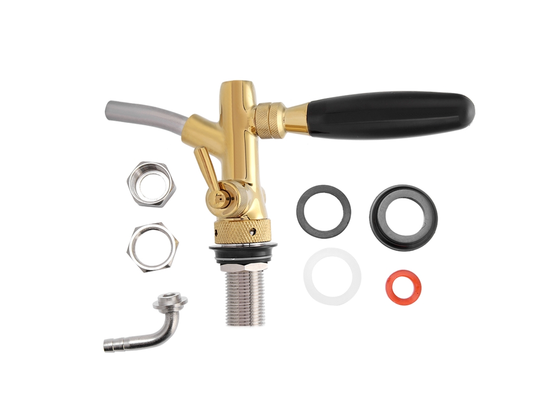 Grifo de cerveza ajustable de acero inoxidable con baño de cromo G5/8 dorado