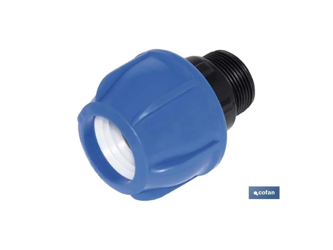 Enlace rosca macho pp pn16 50 x 2   caja 5 unid.