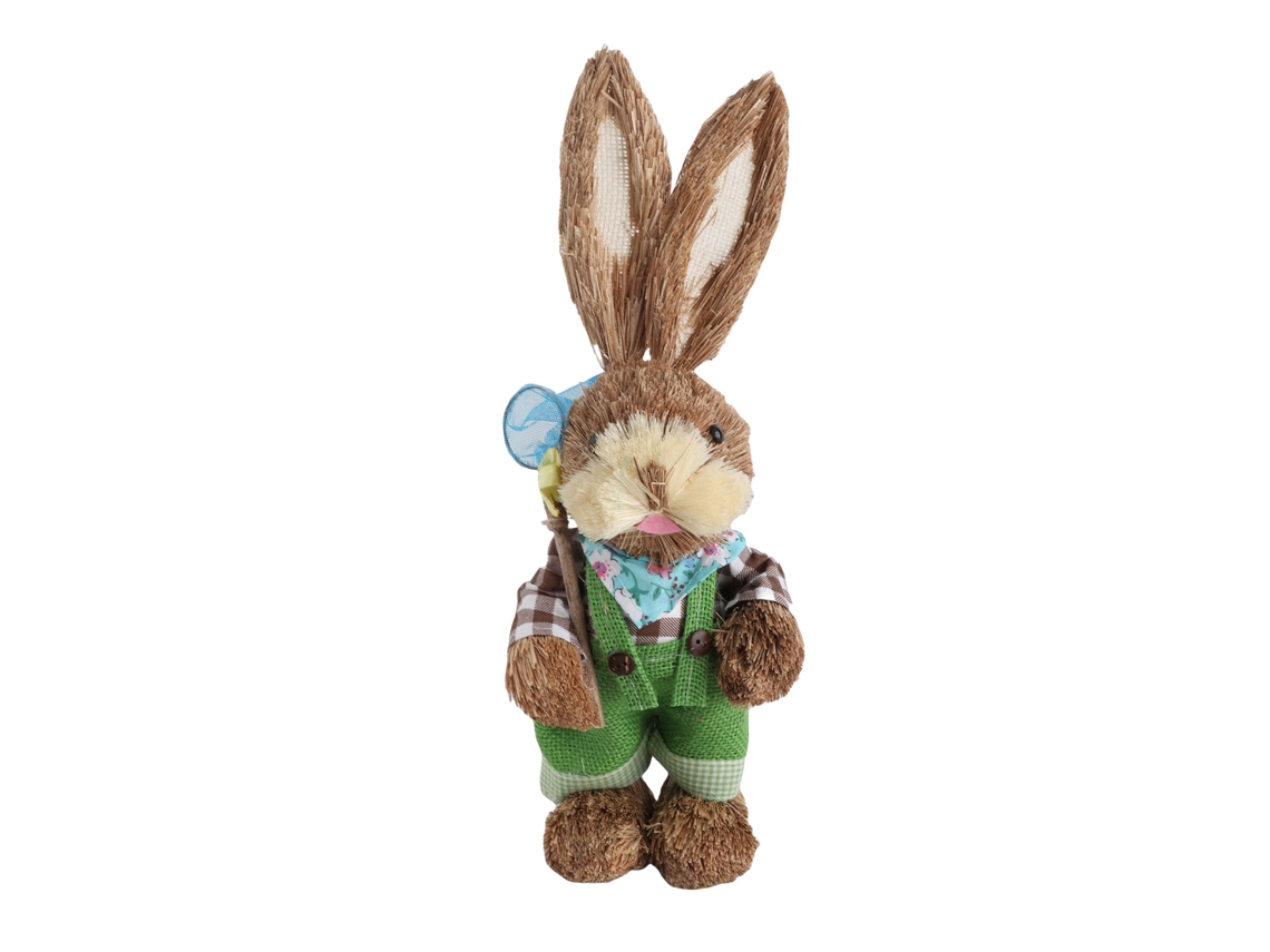 Dan26-decoración De Pascua Conejo De Paja Simulado Lovely Exquisito Adorno Festivo Para Niños Y Amigos