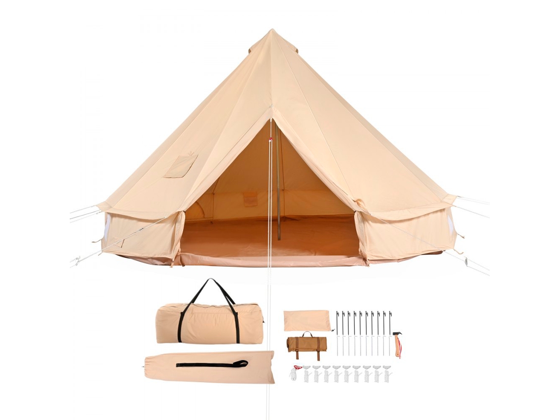 Tienda de campaña tipo yurta de algodón impermeable de 3 m con salida para estufa y ventanas Tekmaquinas