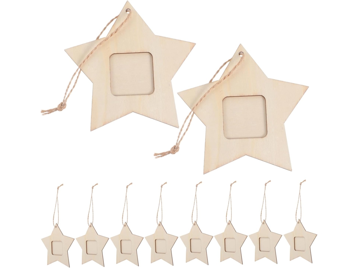Juego 10 Marcos Fotos Colgantes Forma Estrella Decoración Hogar Oficina Mini