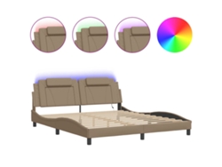 Maison Exclusive - Estructura De Cama Viana Con Led Sin Colchón Capuchino 180x200 Cm