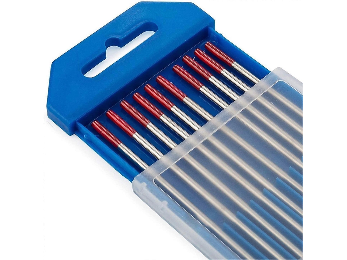 Electrodos De Tungsteno Con 2% Torio Wt20 Rojo 1.6mm*150mm Para Soldadura Tig Acero Aleaciones Níquel Titanio 10u