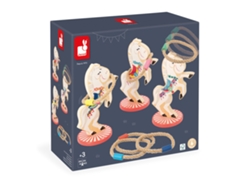 Juego de lanzamiento de aros Janod, juego de agilidad con caballos de madera para niños