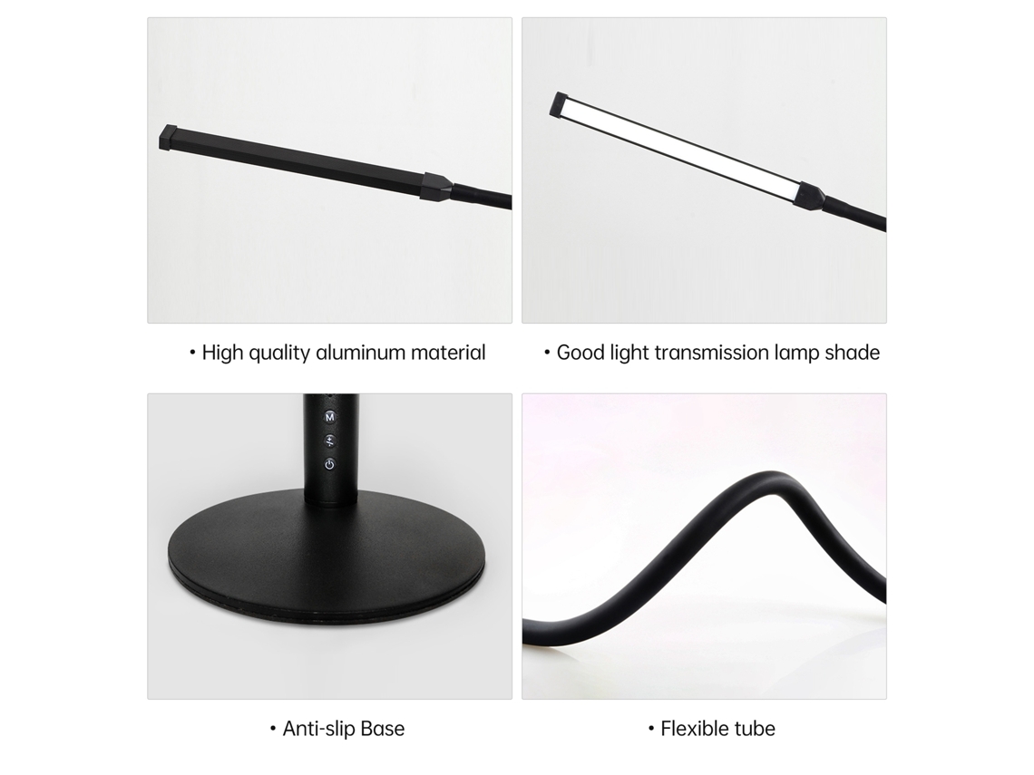 Lámpara De Mesa Regulable Con Pinza, 3 Modos De Color Y 10 Niveles De Brillo, Mando A Distancia Usb, Ideal Para La Oficina En Casa.