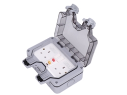 2026-as-tomacorrientes Exterior Impermeable Ip66 Caja A Prueba De Agua 2 Gang Estilo Uk 250v