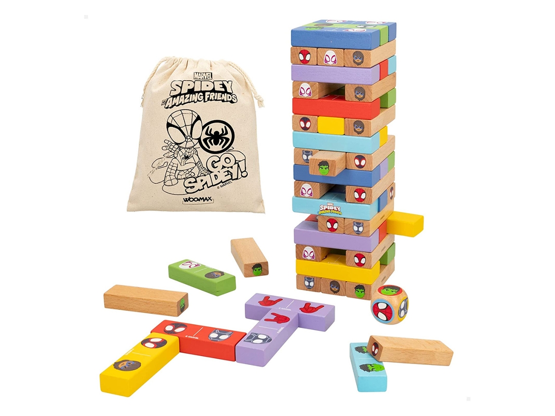 Juego Educativo WOOMAX SPIDEY Blocs de Madera (Edad Mínima: 4 Años - Dificuldade: Baja)