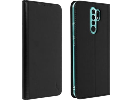 Funda Xiaomi Redmi 9 AKASHI Cartera Soporte Negro