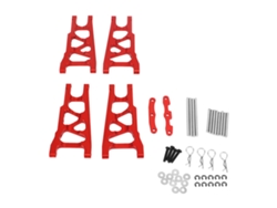 Brazos De Suspensión Delanteros Y Traseros De Aluminio Para Coche Rc Traxxas Slash 1/10, Color Rojo.