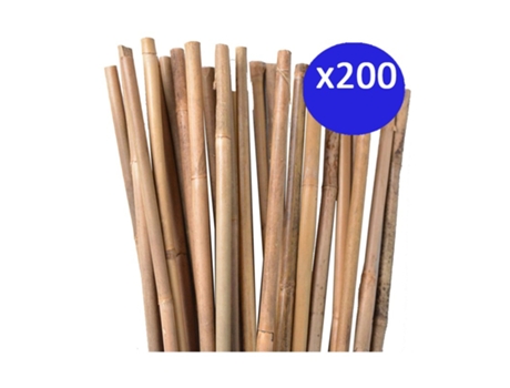 Pack 200 x Tutor de Bambú natural 100 cm, 8-10 mm. Varillas de bambú ecológicas para sujetar árboles, plantas y hortalizas SUINGA