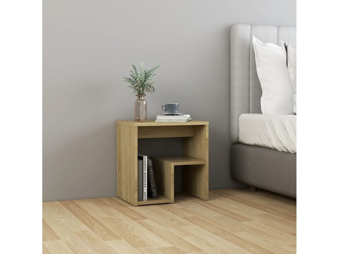 Mesita de noche 40x30x40 cm Derivados de madera Roble Sonoma Dkd Decoración del hogar