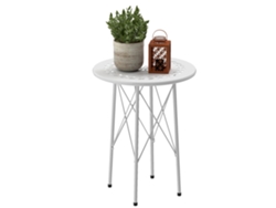 Mesa de jardín, resistente a la intemperie, diseño elegante, color blanco.