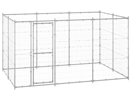vidaXL Perrera de exterior de acero galvanizado 7,26 m²