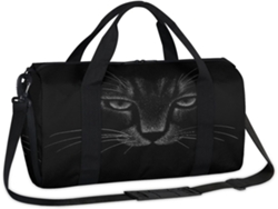 Bolsa Deportiva Negra Estampado Gato Informal Fin Semana Viaje O Para Gimnasio Niños Niñas Hombres Mujeres