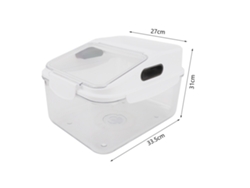 Contenedor De Arroz Transparente Hermético Con Gran Capacidad De 15 Kg (33 Lb), Seguro Y A Prueba De Humedad.