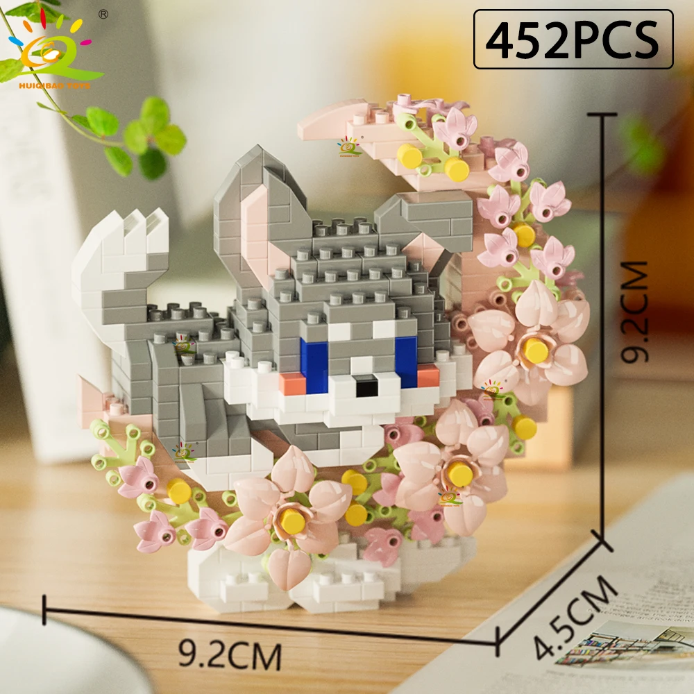 Bloques de construcción en miniatura de flores y animales Moc