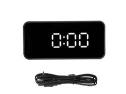 Reloj Despertador Digital Led Con Pantalla De Espejo Y Termómetro, Ajuste Automático De Brillo, Negro.