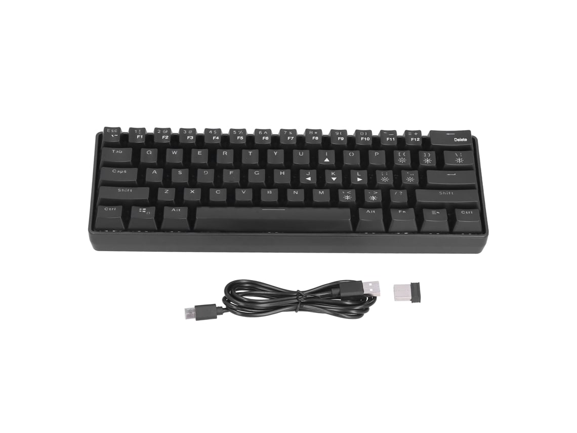 Teclado Mecánico Rgb Con 61 Teclas, Modo Inalámbrico Dual, Cable De 2,4 Ghz, Batería Recargable Y Eje Verde.
