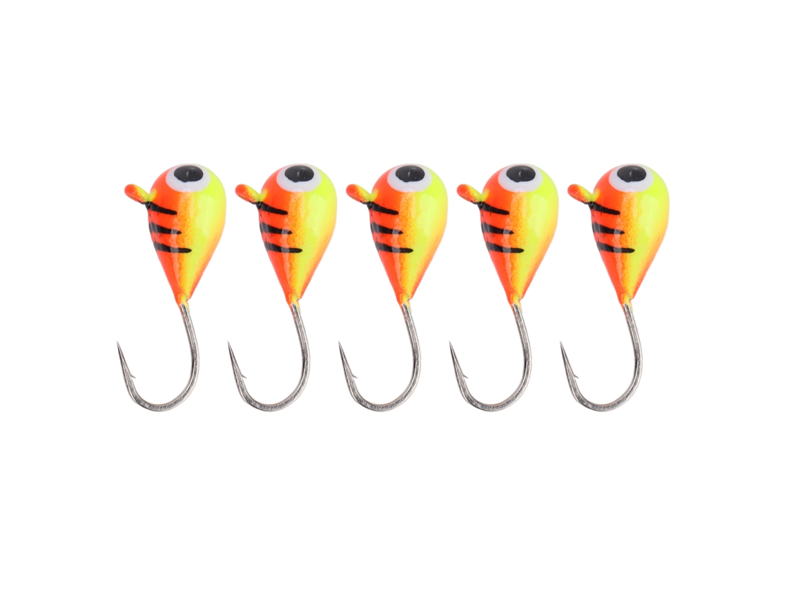 5 Señuelos Para Pesca En Hielo Con Anzuelo De Acero Al Carbono De Alta Resistencia Para Pesca Invernal Al Aire Libre (5 Mm)
