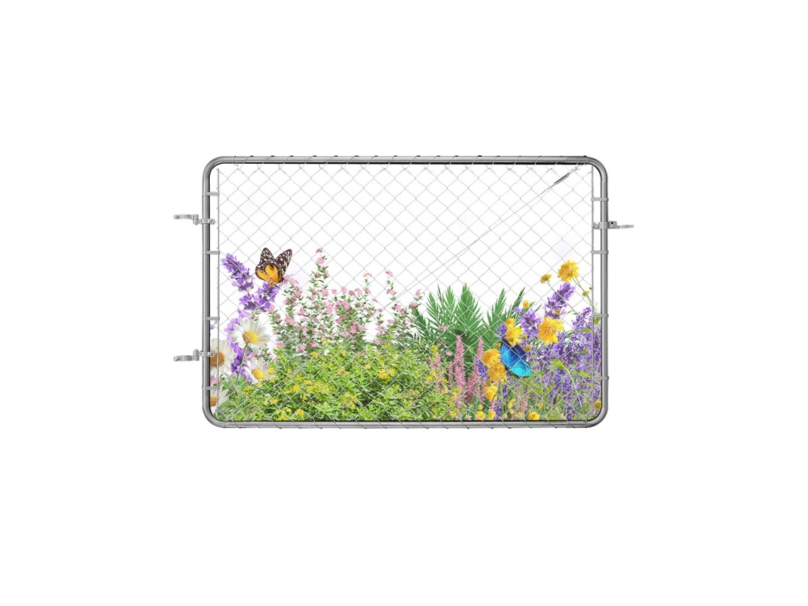 Puerta de Jardín Metálica Ajustable en Acero Galvanizado 183x122cm Tekmaquinas