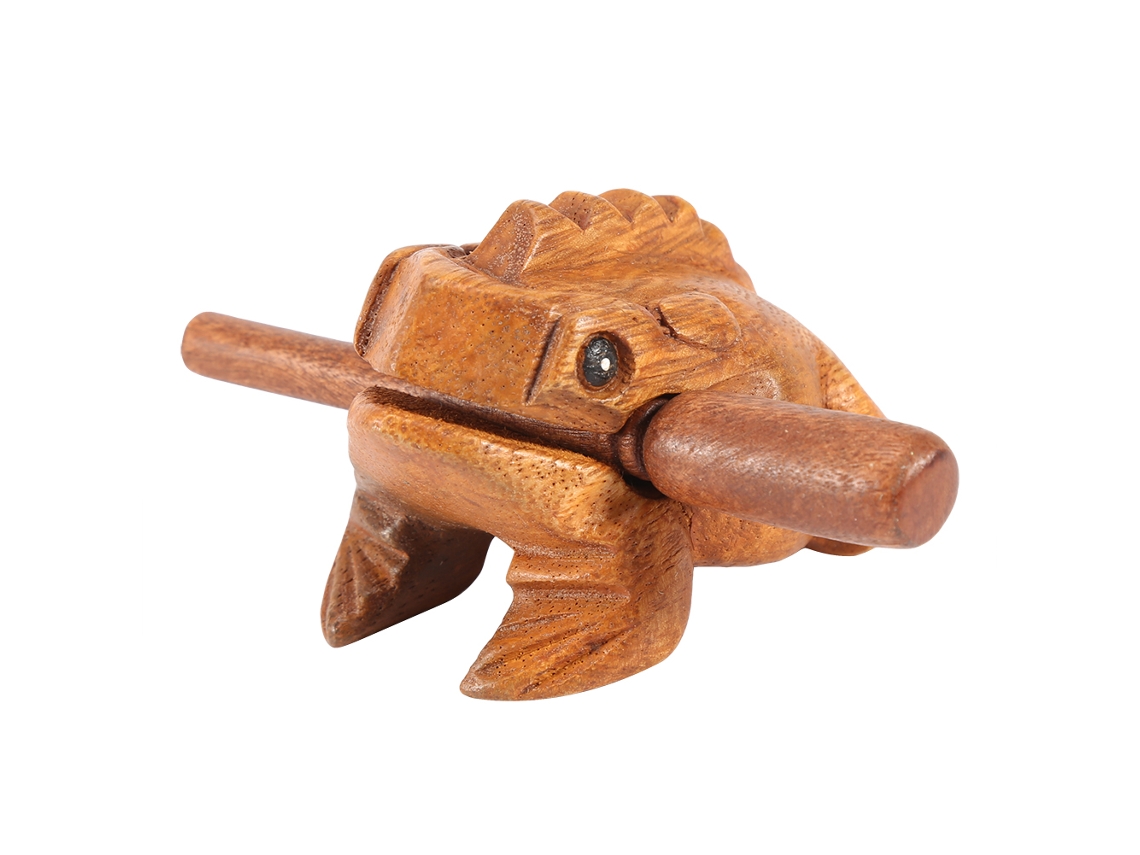 Rana de madera de la suerte tailandesa, instrumento musical decorativo 2