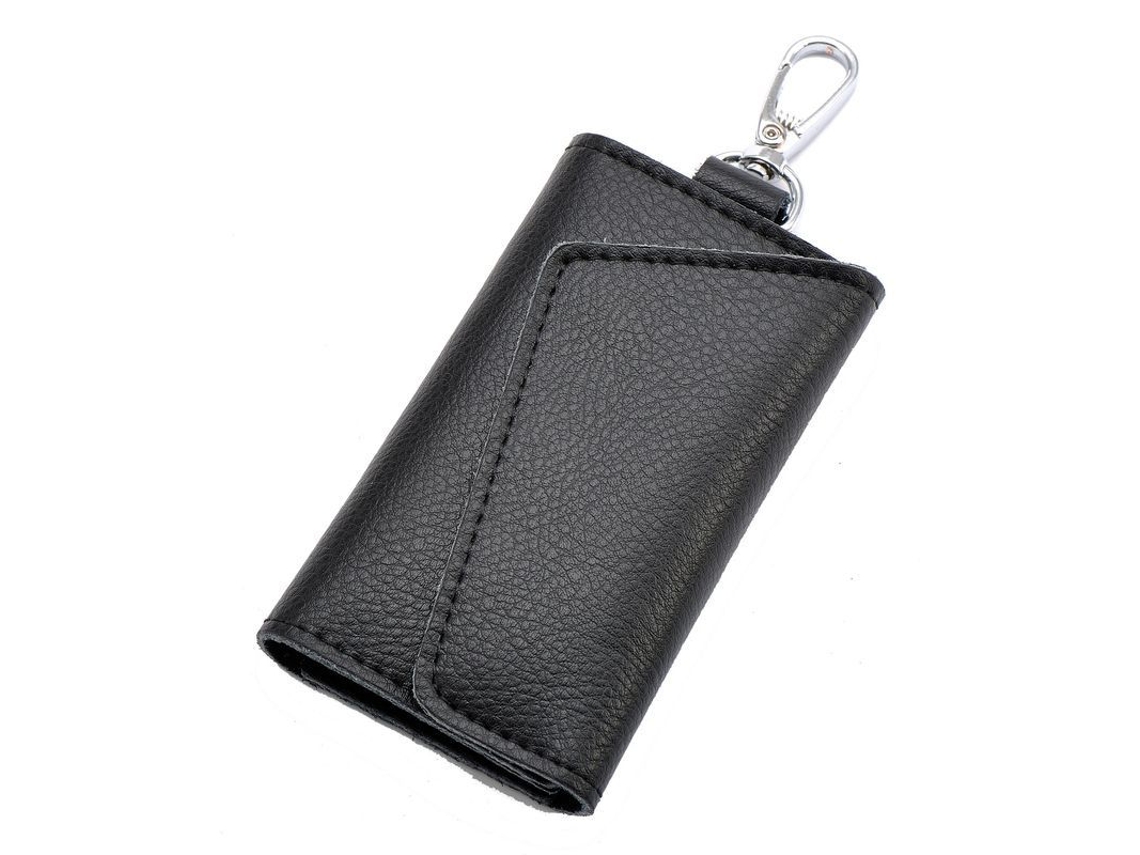 2026-cartera De Llaves De Cuero Unisex Con 6 Ganchos Y Cierre De Solapa, Llavero Portallaves 2.6"x4.3"