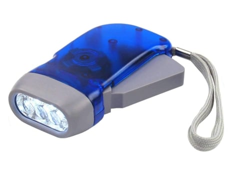 CHRONUS SDT230203 Farol de jardín dinamo 3 LED, sin pilas, ecológico y recargable, azul