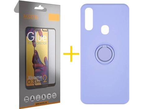 Carcasa + Protector de Pantalla para Samsung Galaxy A20e ACCETEL Morado Lila