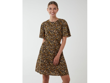 Vestido de Mujer BLUE VANILLA Floral Crew Neck Negro (8)