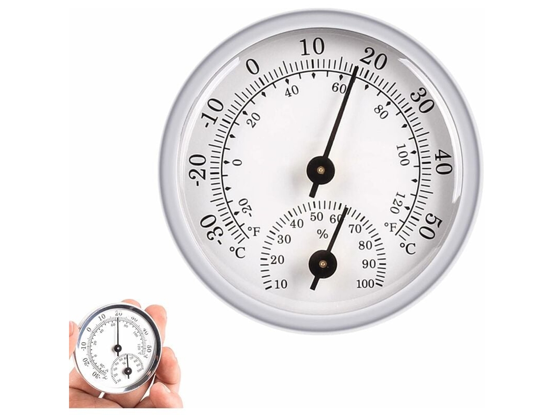 Termohigrómetro 2 en 1, termómetro de sauna de acero inoxidable de alta precisión, ideal para monitorear la temperatura ambiente y