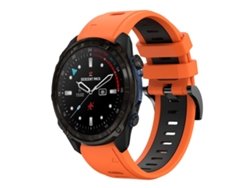Bracelete Para Garmin Descent Mk3i (51mm) - Silicone Esportivo - Duas Cores (26mm) Laranja + Preto